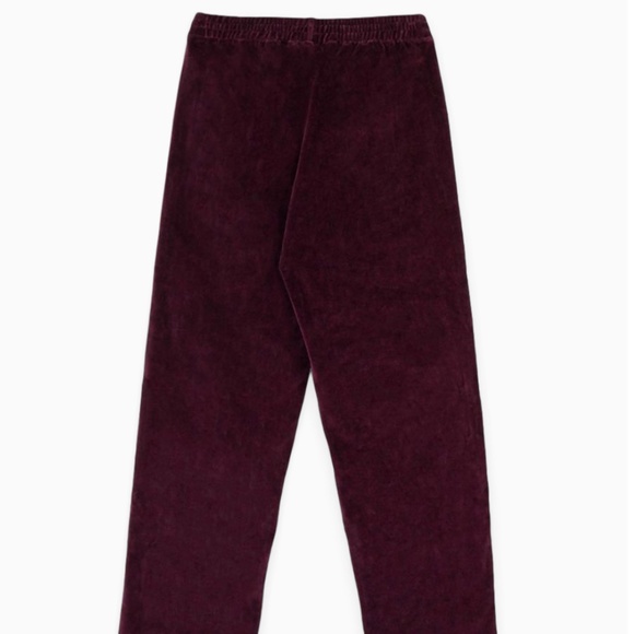 SPORTY & RICH - Velour 2 Pc Tracksuit in Burgundy/White Contrast MSRP $435 BNWT - Picture 11 of 11